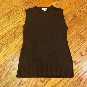 Malika Woman’s Brown Sleeveless Cashmere Sweater Size S